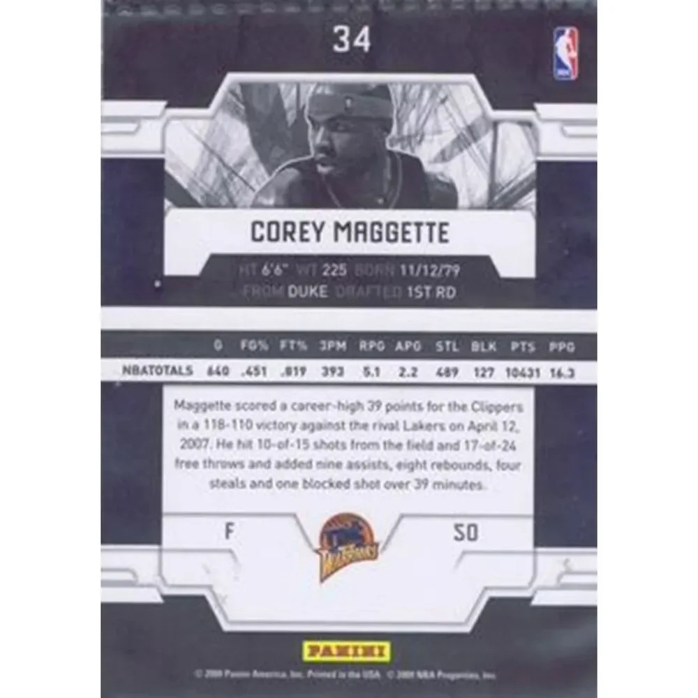 2009 Donruss Elite Basketball Card - #34 Corey Maggette